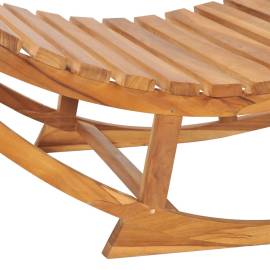 Șezlong balansoar cu pernă, lemn masiv de tec, 6 image
