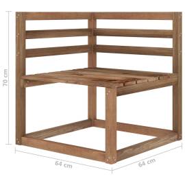 Set mobilier de grădină, 3 piese, maro, lemn de pin tratat, 9 image