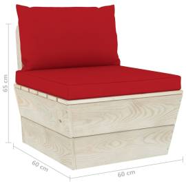 Canapea de grădină din paleți, 3 locuri, cu perne, lemn molid, 10 image