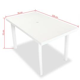 Set mobilier de exterior, 5 piese, alb, plastic, 10 image