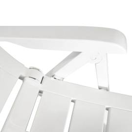 Set mobilier de exterior, 5 piese, alb, plastic, 8 image