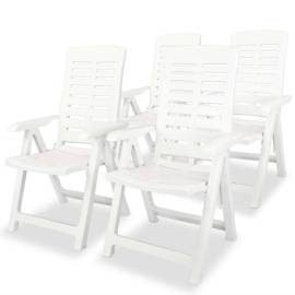 Set mobilier de exterior, 5 piese, alb, plastic, 3 image