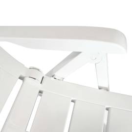 Set mobilier de exterior, 7 piese, alb, plastic, 8 image
