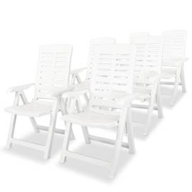 Set mobilier de exterior, 7 piese, alb, plastic, 3 image