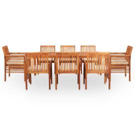 Set mobilier de exterior cu perne 9 piese lemn masiv de acacia, 2 image