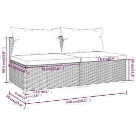 Set mobilier de grădină cu perne, 2 piese, maro, poliratan, 5 image