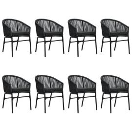 Set mobilier de grădină, 9 piese, negru, 4 image