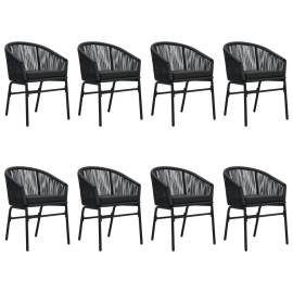 Set mobilier de grădină, 9 piese, negru, 3 image