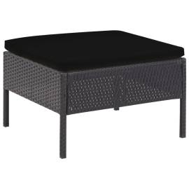 Set mobilier de grădină cu perne, 5 piese, negru, poliratan, 7 image