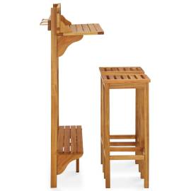 Set mobilier bar de balcon, 3 piese, lemn masiv de acacia, 4 image