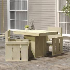 Set mobilier de exterior, 3 piese, lemn de pin tratat