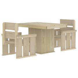 Set mobilier de exterior, 3 piese, lemn de pin tratat, 2 image