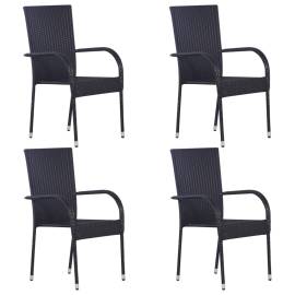 Set mobilier de grădină, 5 piese, negru, 2 image