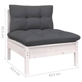 Set mobilier de grădină cu perne antracit, 5 piese, lemn pin, 7 image