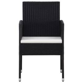 Set mobilier de grădină, 5 piese, negru, poliratan, 5 image