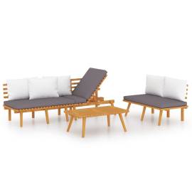 Set mobilier de grădină cu perne, 3 piese, lemn masiv de acacia, 2 image