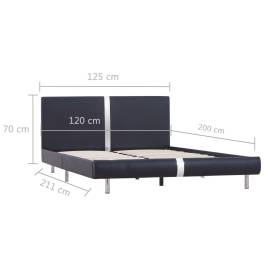 Cadru de pat, negru, 120 x 200 cm, piele ecologică, 6 image