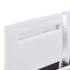 Cadru de pat cu led, alb, 180 x 200 cm, piele artificială, 6 image