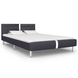 Cadru de pat cu led, negru, 140 x 200 cm, piele artificială, 2 image