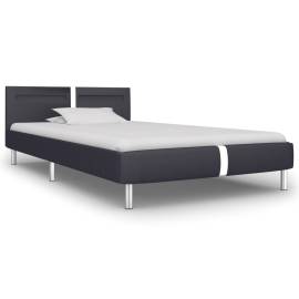 Cadru de pat cu led, negru, 90 x 200 cm, piele artificială, 2 image