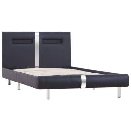 Cadru de pat cu led, negru, 90 x 200 cm, piele artificială, 3 image