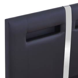 Cadru de pat cu led, negru, 90 x 200 cm, piele artificială, 6 image