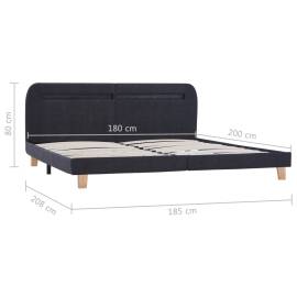 Cadru pat cu led-uri, gri închis, 180x200 cm, material textil, 8 image