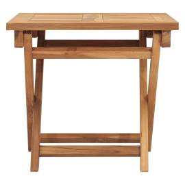 Șezlong cu masă, lemn masiv de tec, 9 image