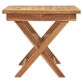Șezlong cu masă, lemn masiv de tec, 10 image