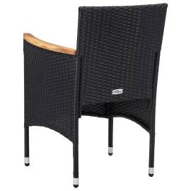 Set mobilier pentru grădină, 7 piese, negru, poliratan, 7 image