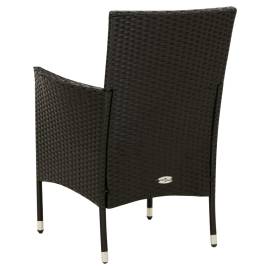 Set mobilier de exterior cu perne, 9 piese, negru, poliratan, 6 image