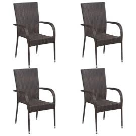 Set mobilier de grădină, 5 piese, maro, poliratan, 5 image