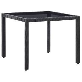 Set de mobilier de exterior, 5 piese, negru, poliratan, 3 image