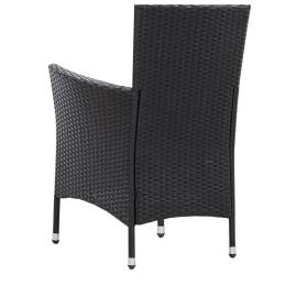 Set de mobilier de exterior, 5 piese, negru, poliratan, 7 image