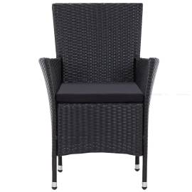 Set de mobilier de exterior, 5 piese, negru, poliratan, 4 image