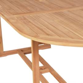 Set mobilier exterior cu scaune pliabile 7 piese lemn tec masiv, 5 image