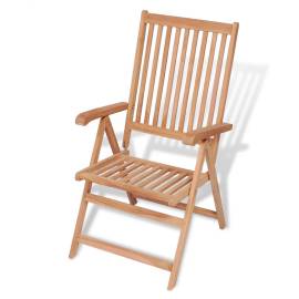 Set mobilier exterior cu scaune pliabile 7 piese lemn tec masiv, 8 image