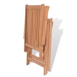 Set mobilier exterior cu scaune pliabile 7 piese lemn tec masiv, 11 image