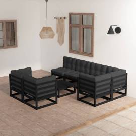 Set mobilier grădină cu perne, 8 piese, lemn masiv pin