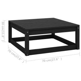 Set mobilier de grădină cu perne 8 piese, negru, lemn masiv pin, 10 image