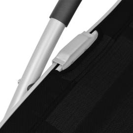 Șezlong cu pernă, negru, aluminiu și textilenă, 7 image