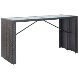 Set mobilier de bar de exterior, negru, poliratan, 2 image