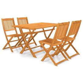 Set mobilier de grădină pliabil, 5 piese, lemn masiv acacia