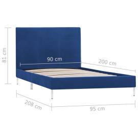 Cadru de pat, albastru, 90 x 200 cm, material textil, 6 image