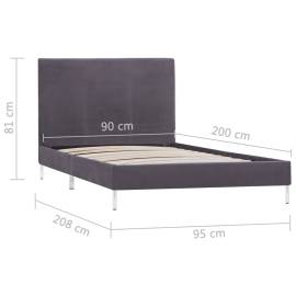 Cadru de pat, gri, 90 x 200 cm, material textil, 6 image