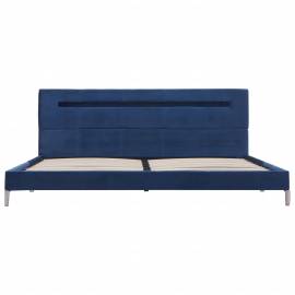 Cadru de pat cu led-uri, albastru, 180x200 cm, material textil, 4 image
