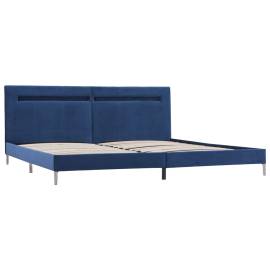 Cadru de pat cu led-uri, albastru, 180x200 cm, material textil, 3 image