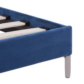 Cadru de pat cu led-uri, albastru, 180x200 cm, material textil, 7 image