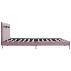 Cadru de pat cu led-uri, roz, 180 x 200 cm, material textil, 5 image