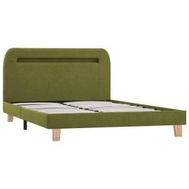 Cadru de pat cu led-uri, verde, 120 x 200 cm, material textil, 3 image